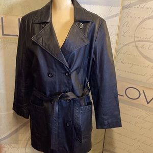 Amalfi Leather Jacket/Coat Sz L Y2k - image 1